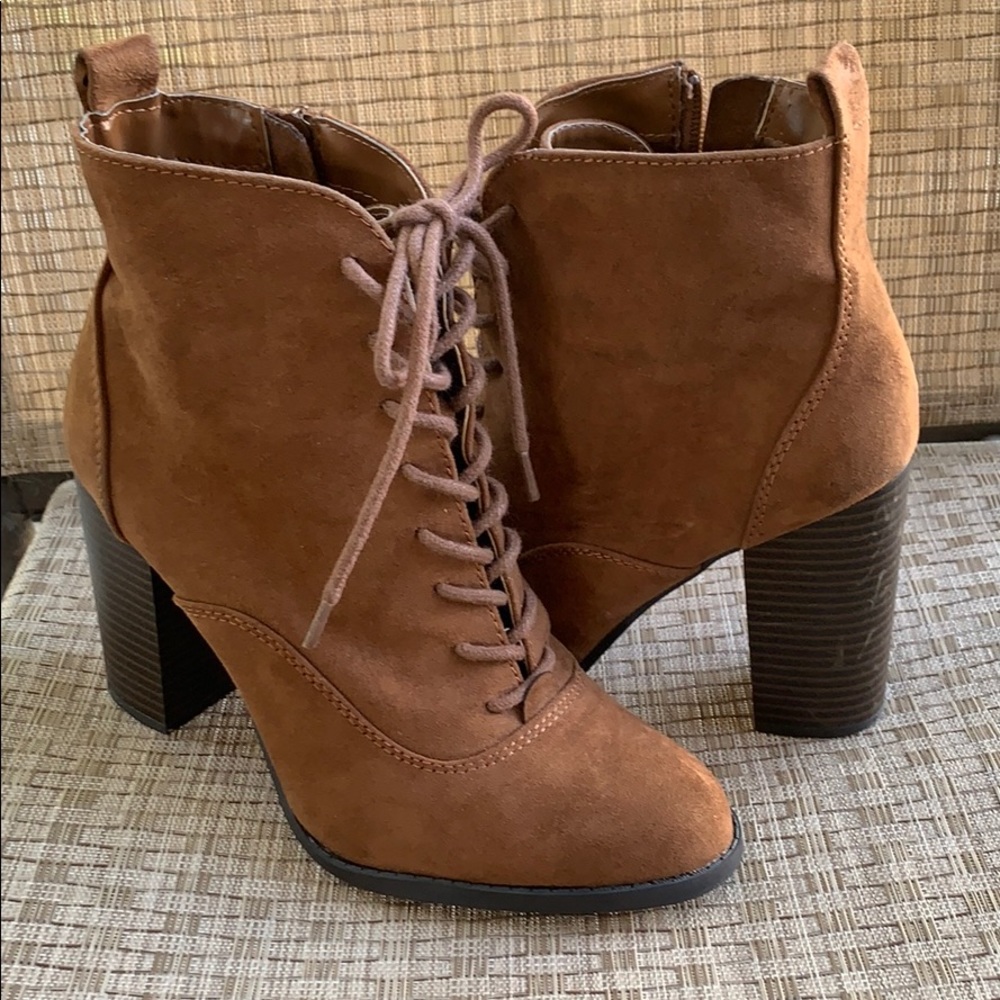 Express Brown High Ankle Booties 7.5